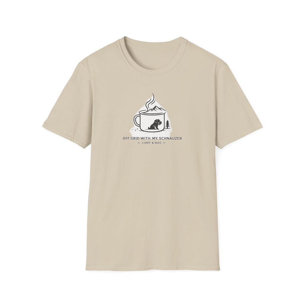 Off Grid With My Schnauzer Camp & Wag T-Shirt