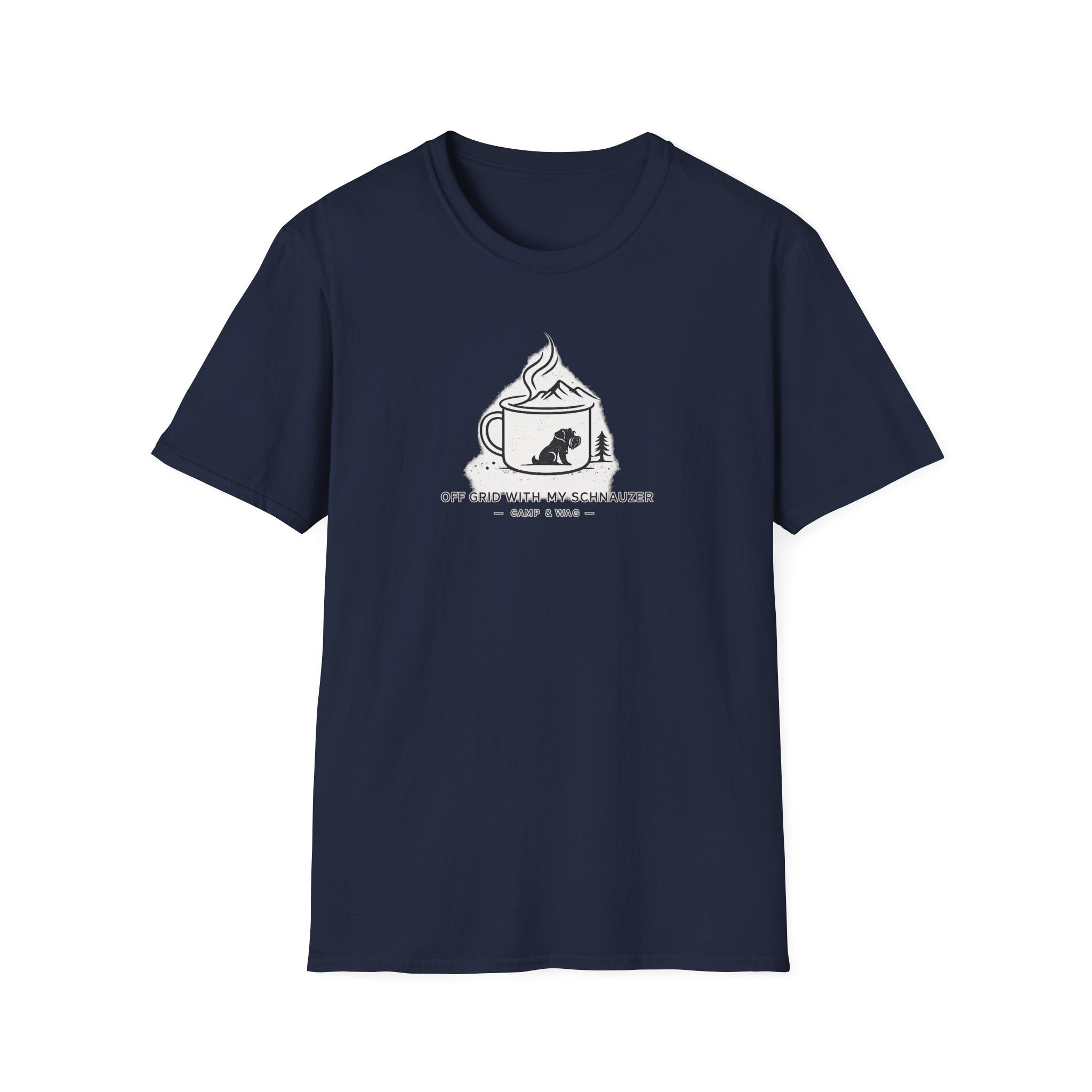 Off Grid With My Schnauzer Camp & Wag T-Shirt
