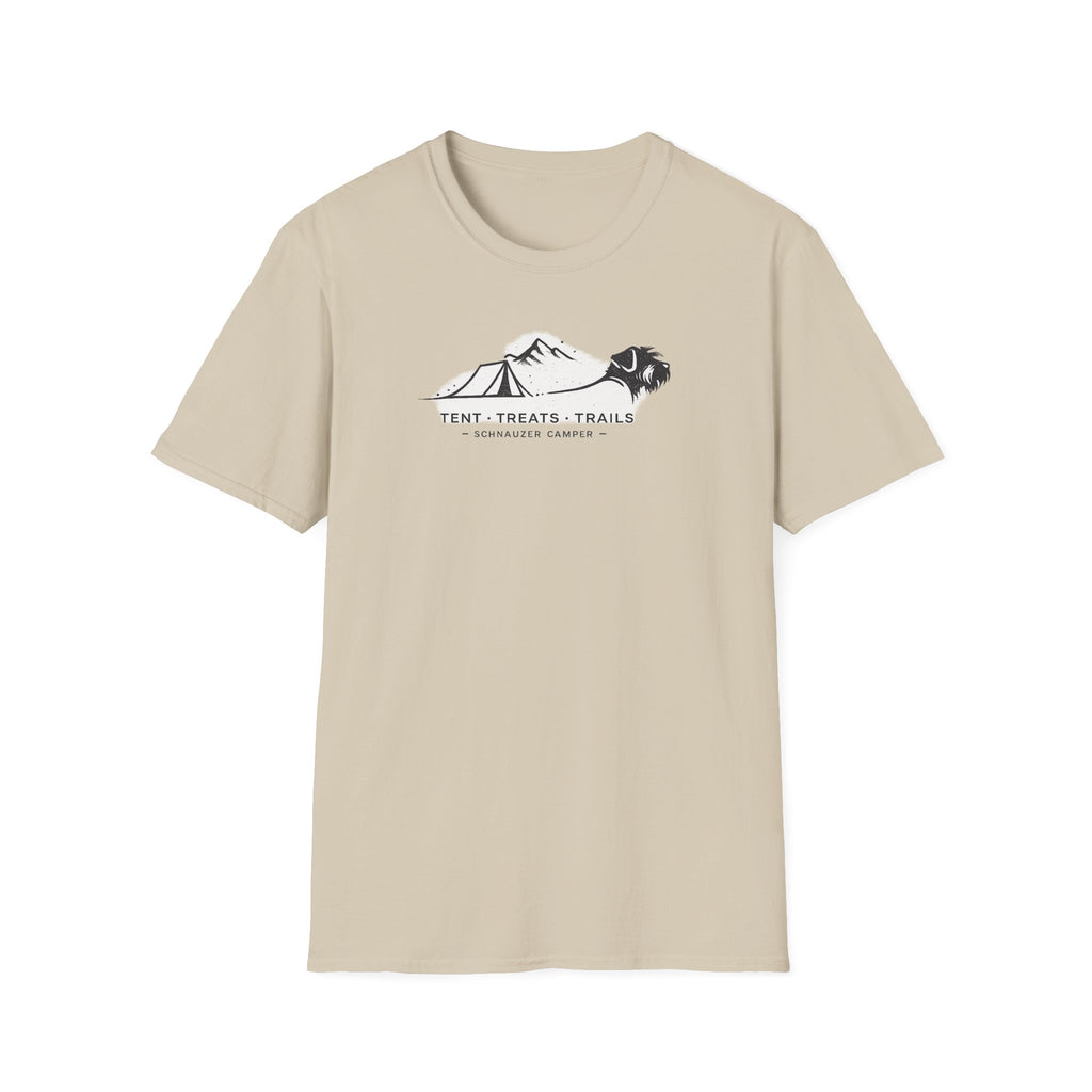 Tent Treats Trails Schnauzer Camper T-Shirt