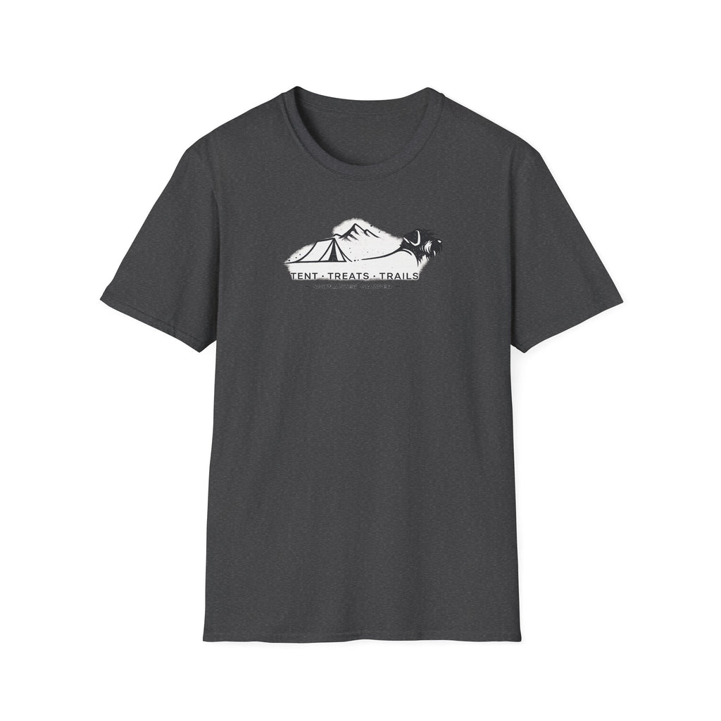 Tent Treats Trails Schnauzer Camper T-Shirt