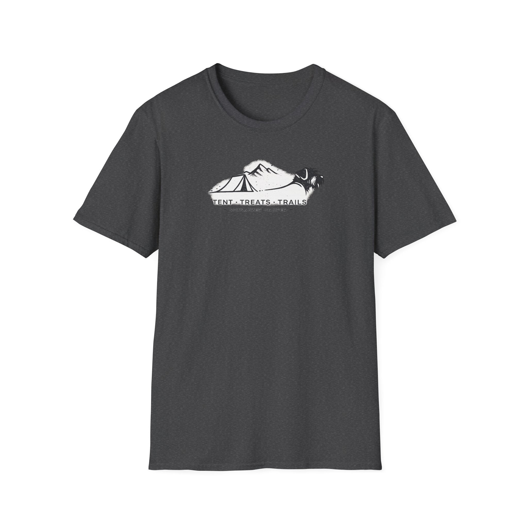 Tent Treats Trails Schnauzer Camper T-Shirt