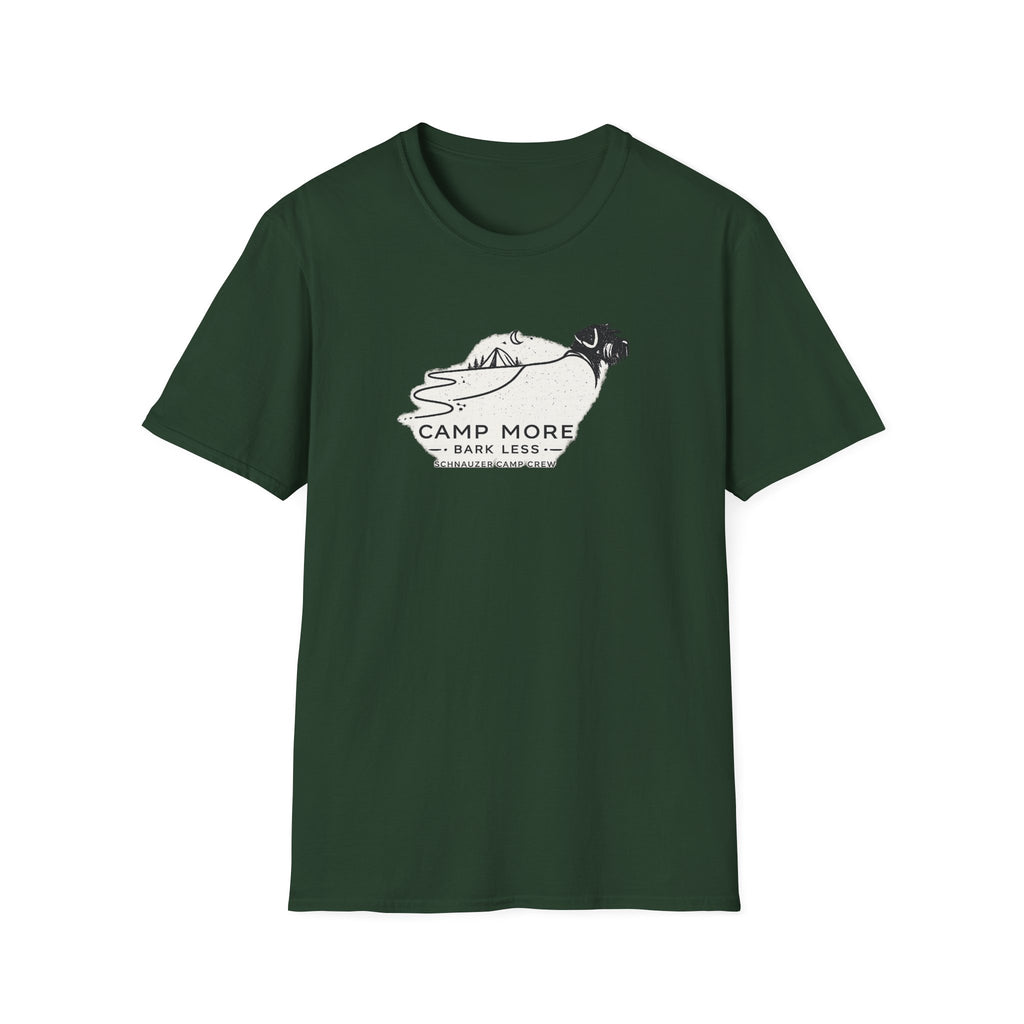 Camp More Bark Less Schnauzer Camp Crew T-Shirt