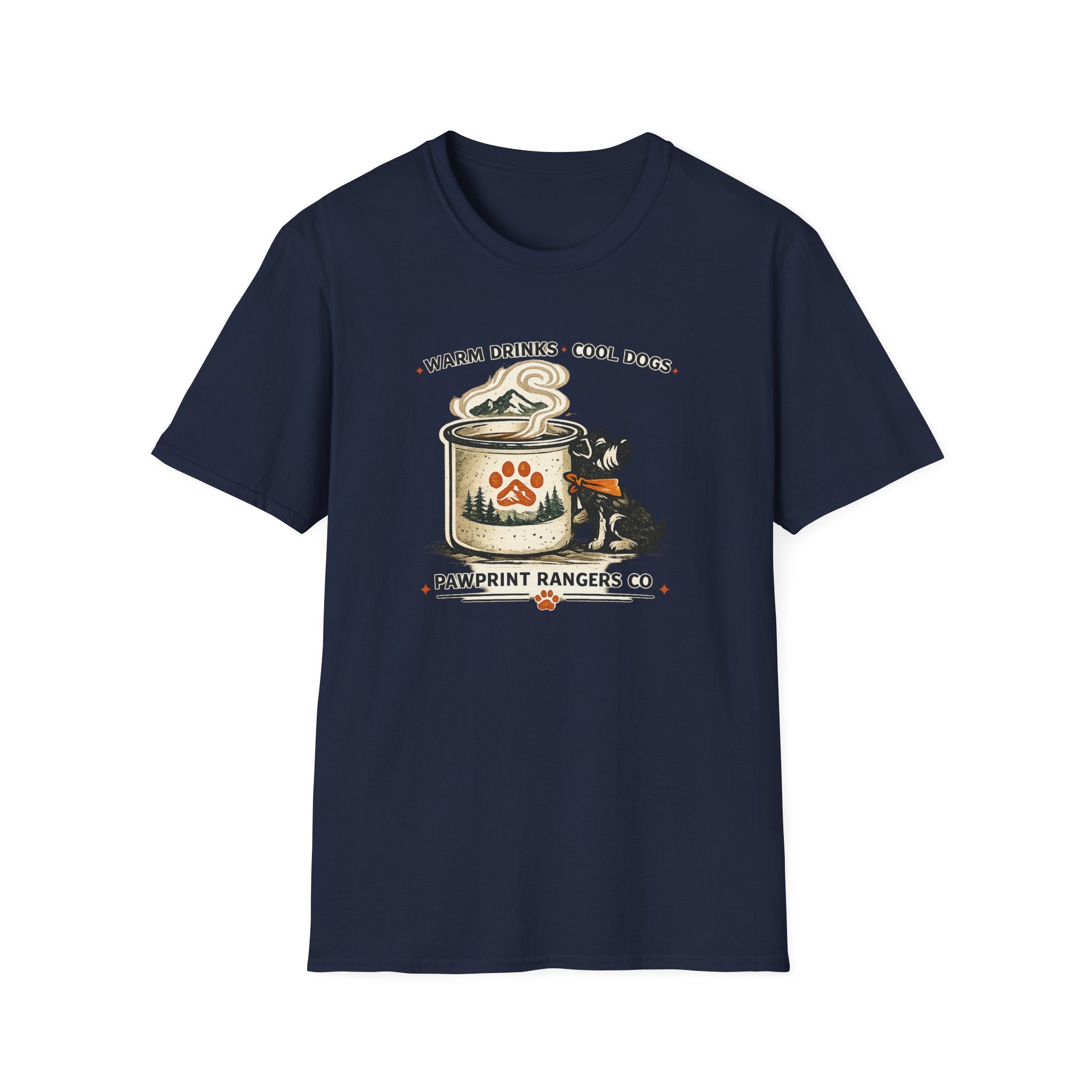 Warm Drinks Cool Dogs Pawprint Rangers Co. T-Shirt