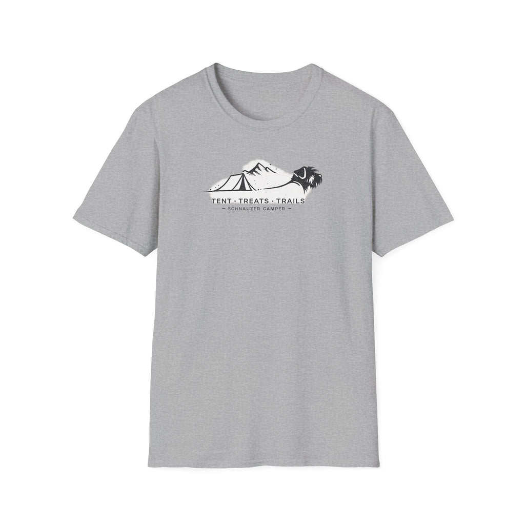 Tent Treats Trails Schnauzer Camper T-Shirt