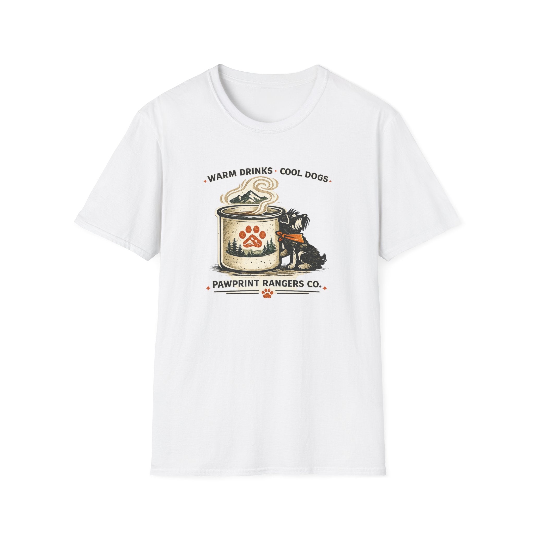 Warm Drinks Cool Dogs Pawprint Rangers Co. T-Shirt