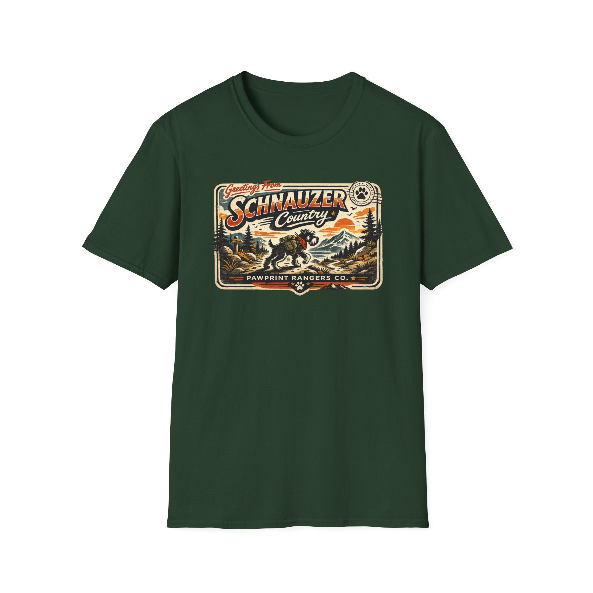 Greetings From Schnauzer Country Pawprint Rangers Co. T-Shirt