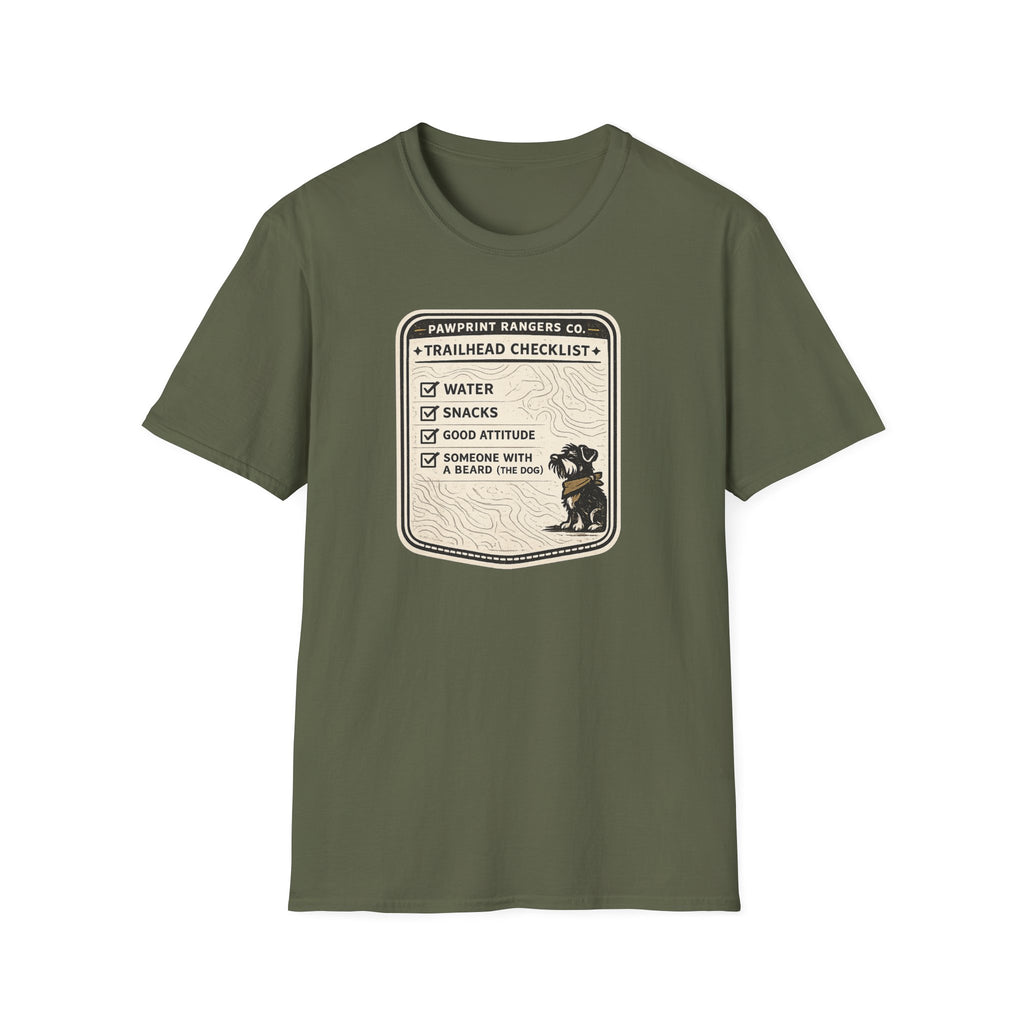 Pawprint Rangers Co. Trailhead Checklist T-Shirt