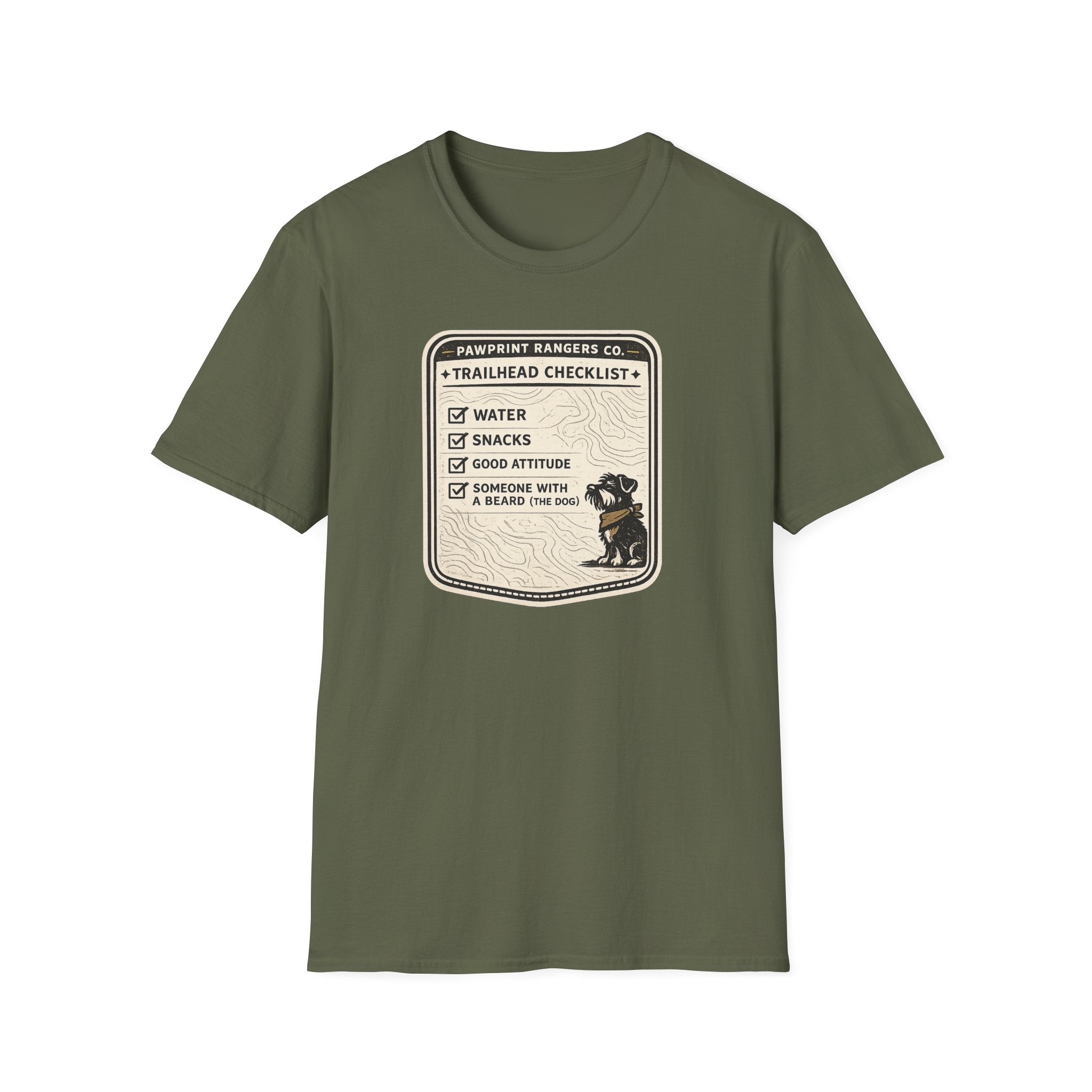 Pawprint Rangers Co. Trailhead Checklist T-Shirt