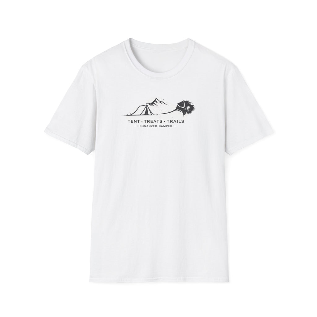Tent Treats Trails Schnauzer Camper T-Shirt