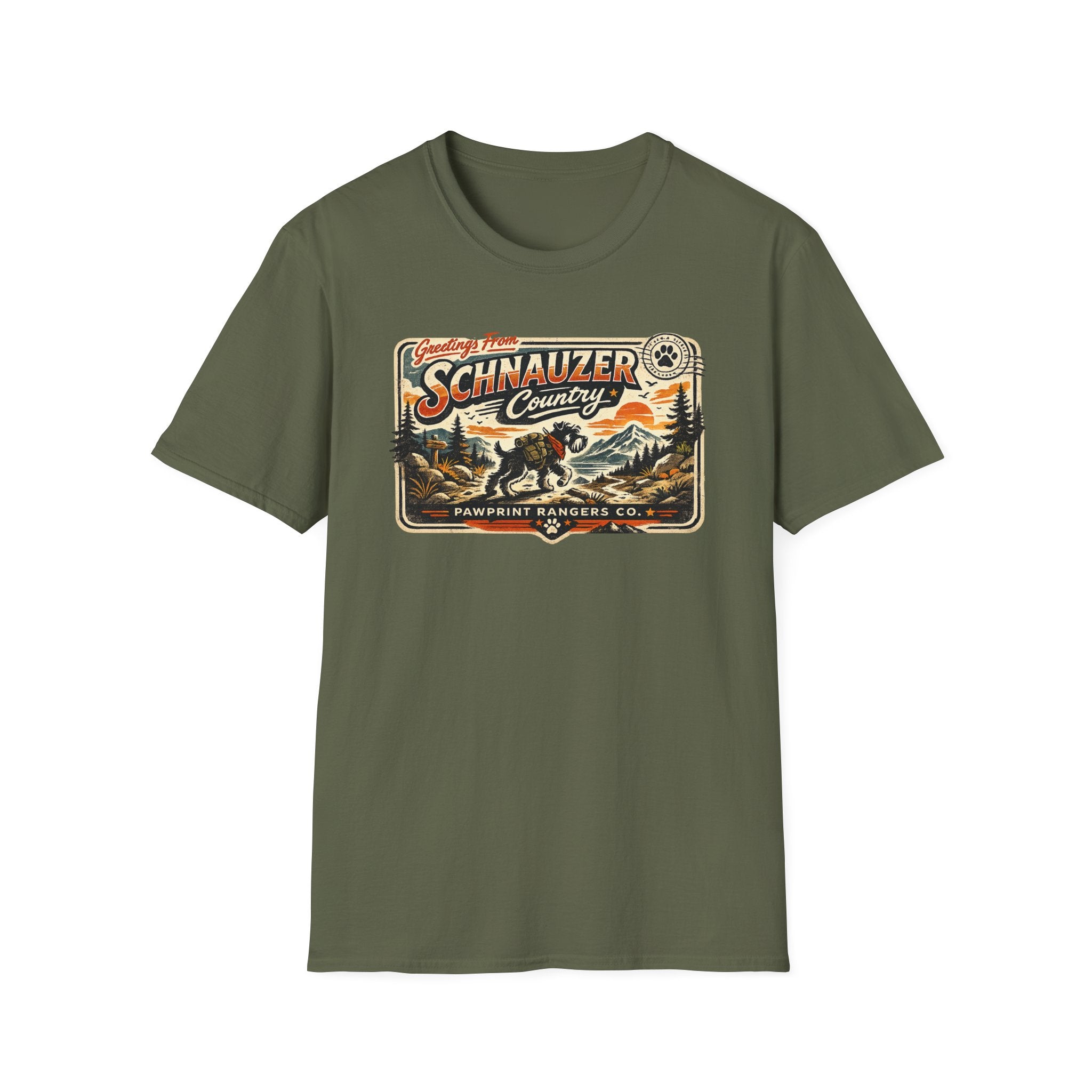 Greetings From Schnauzer Country Pawprint Rangers Co. T-Shirt
