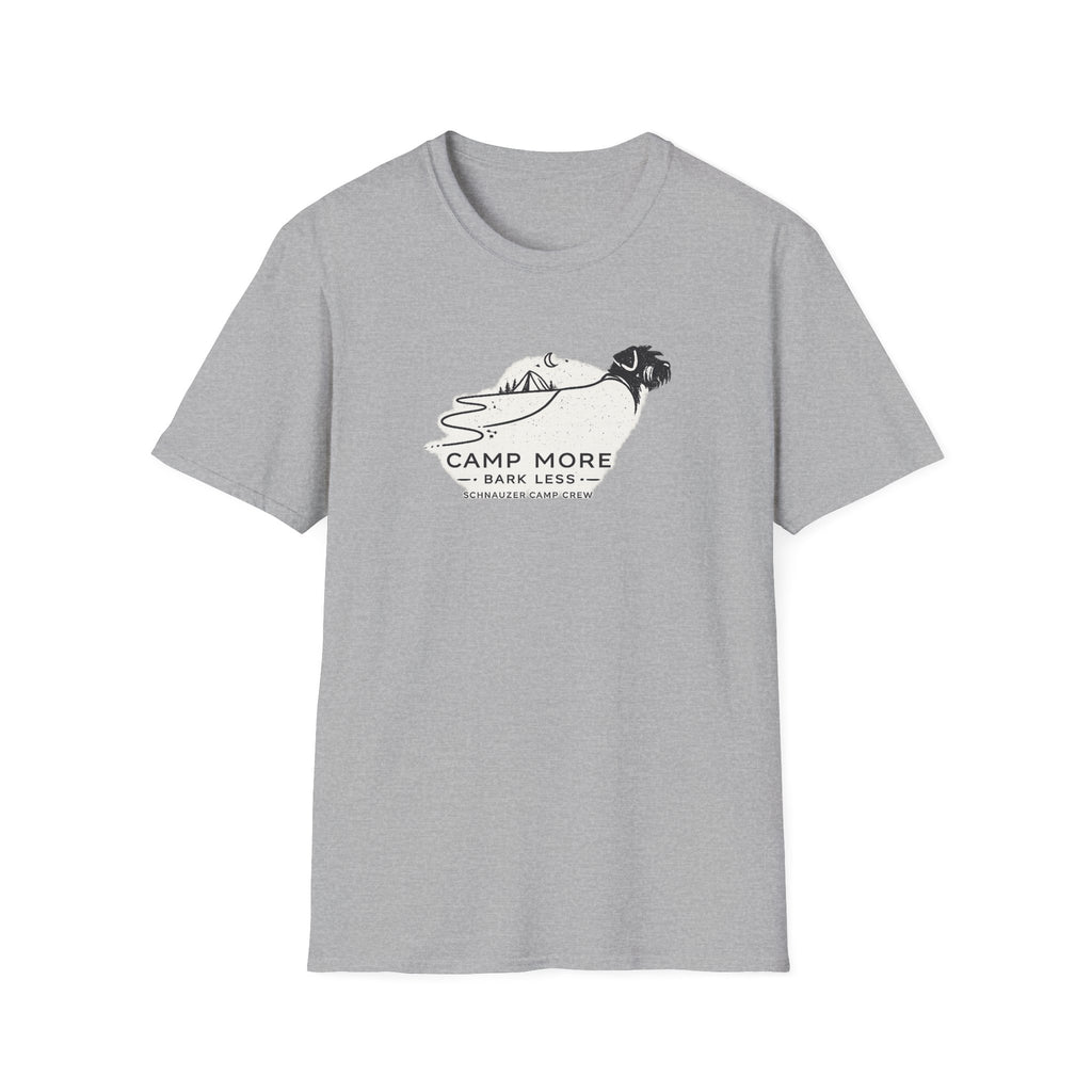 Camp More Bark Less Schnauzer Camp Crew T-Shirt