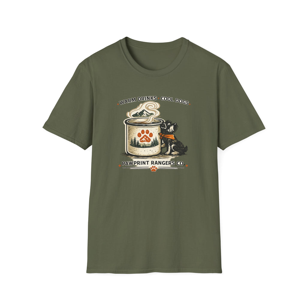 Warm Drinks Cool Dogs Pawprint Rangers Co. T-Shirt