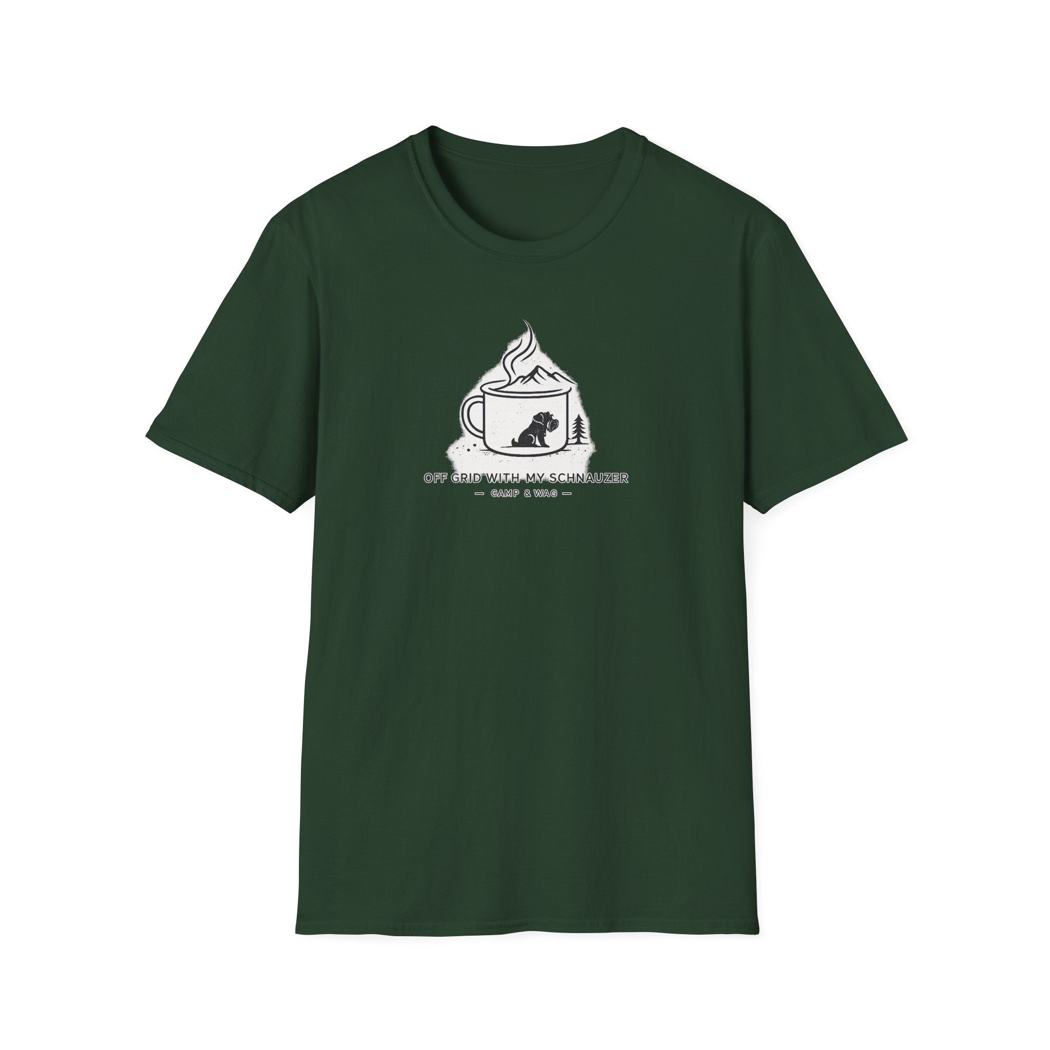 Off Grid With My Schnauzer Camp & Wag T-Shirt