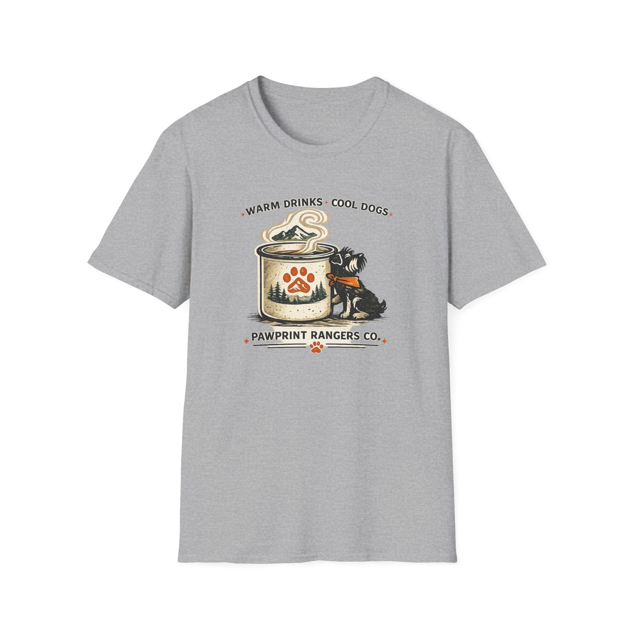 Warm Drinks Cool Dogs Pawprint Rangers Co. T-Shirt