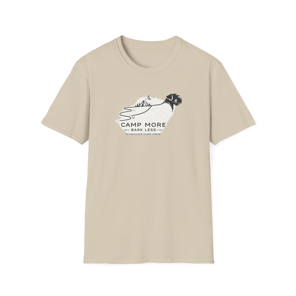 Camp More Bark Less Schnauzer Camp Crew T-Shirt