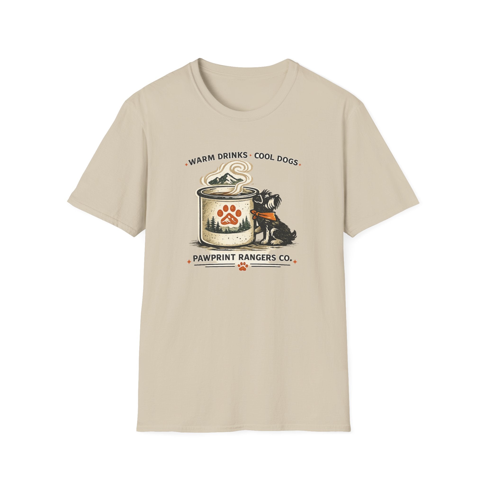 Warm Drinks Cool Dogs Pawprint Rangers Co. T-Shirt