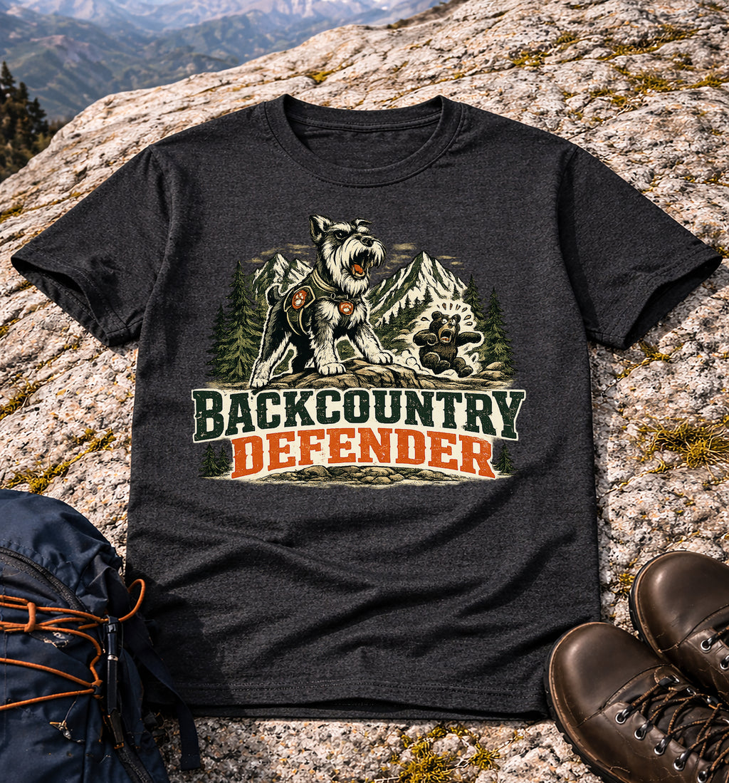 Backcountry Defender Schnauzer Hiking T-Shirt