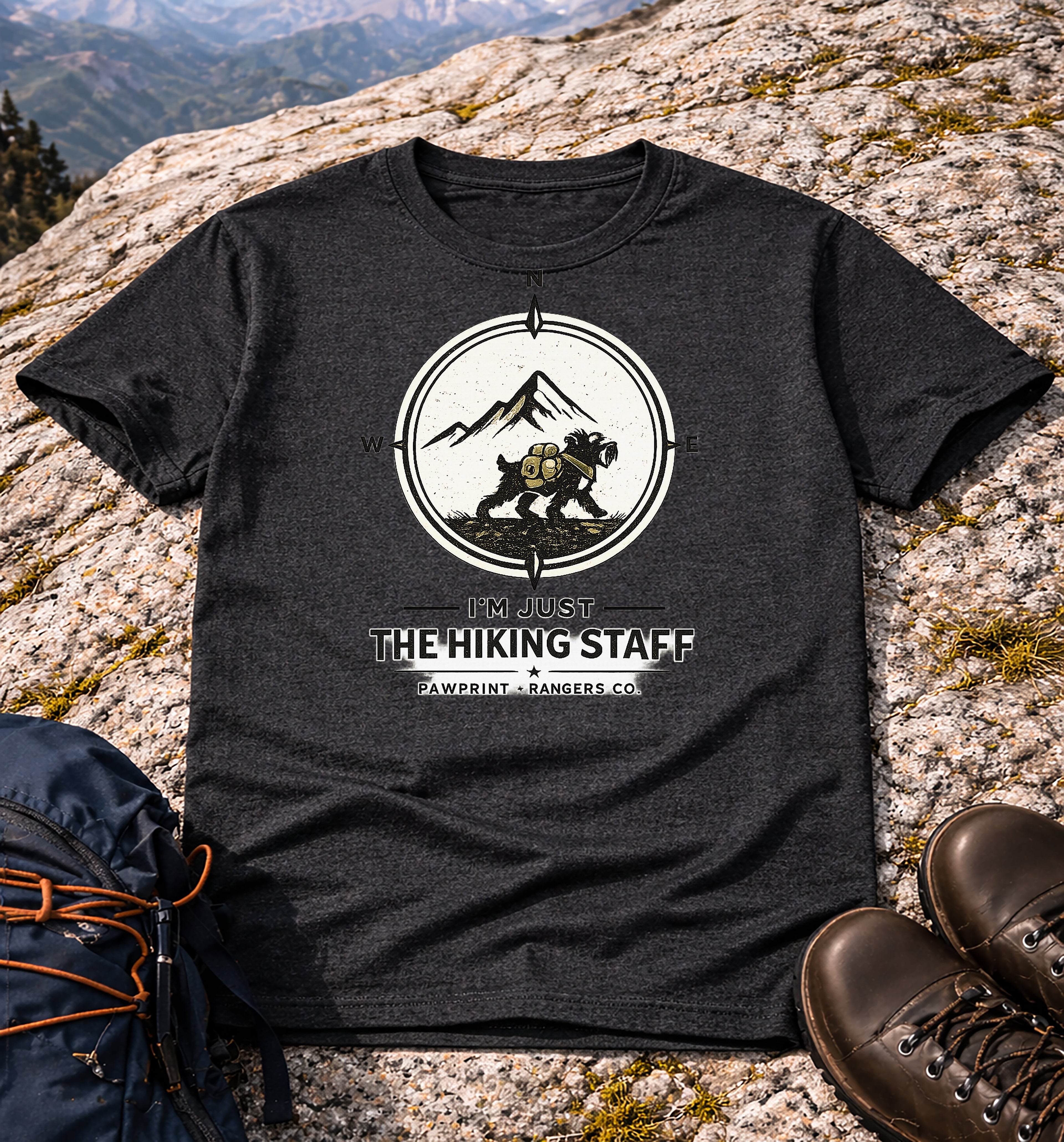 I'm Just The Hiking Staff Pawprint Rangers Co. T-Shirt