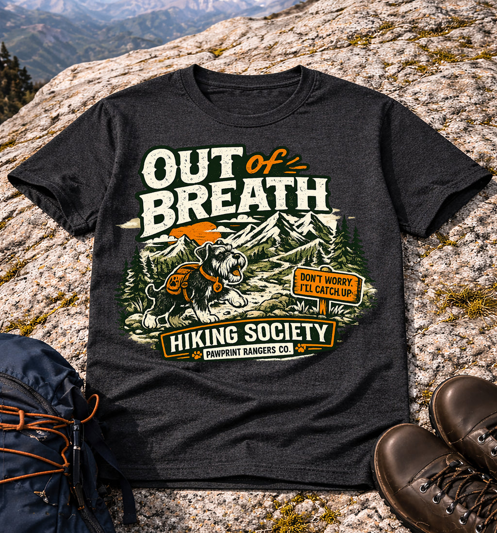 Out of Breath Hiking Society T-Shirt (Pawprint Rangers Co.)