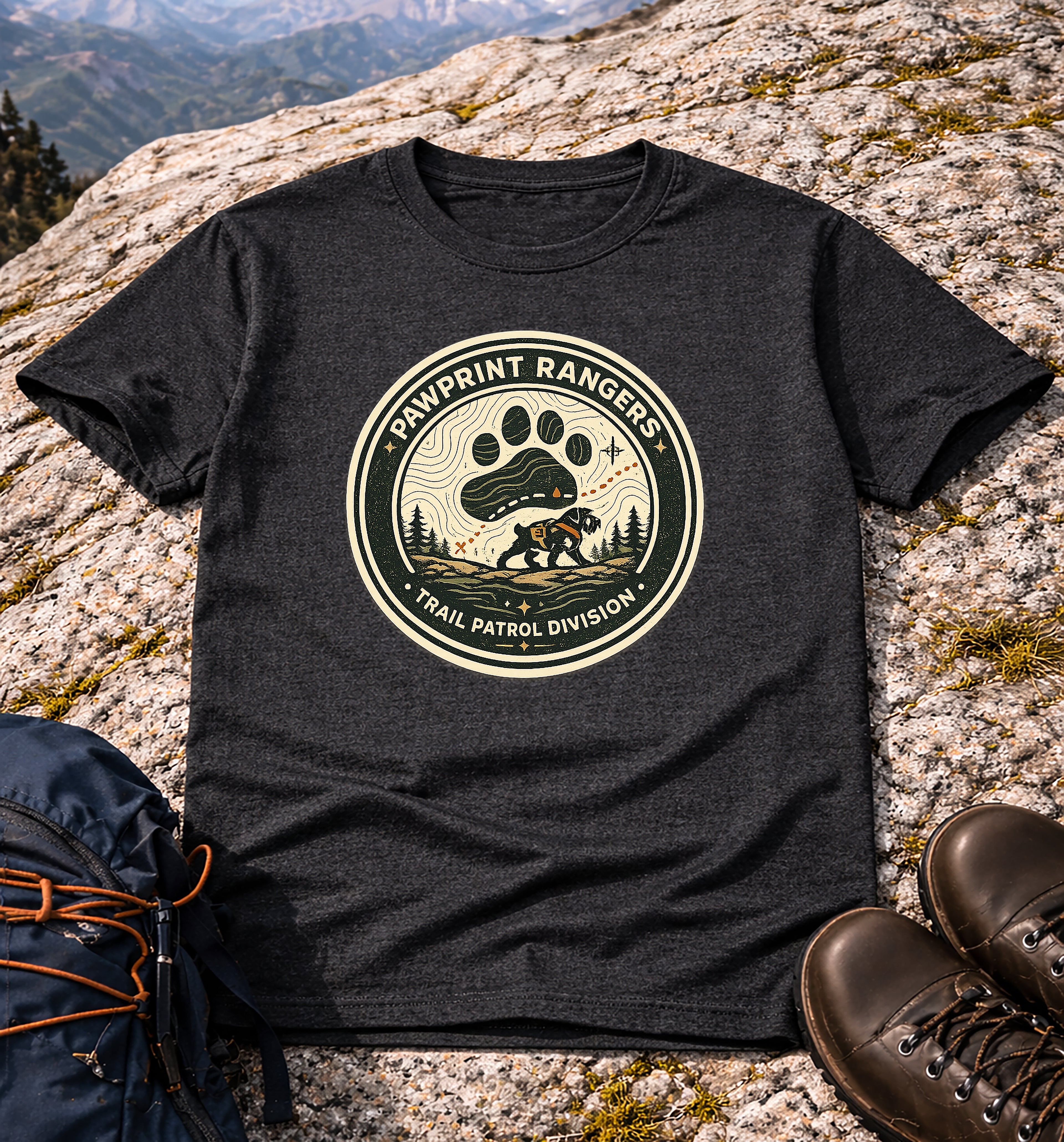 Pawprint Rangers Trail Patrol Division T-Shirt