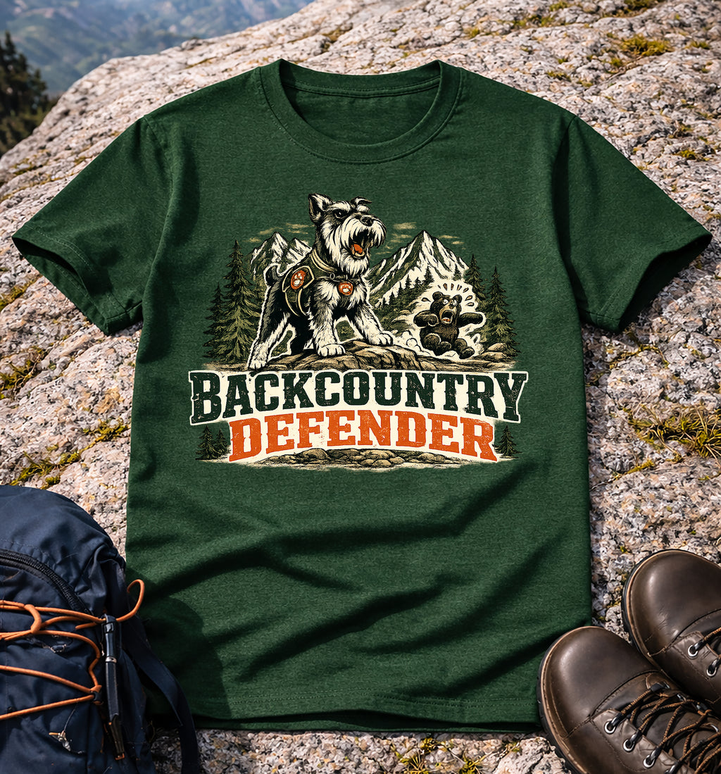 Backcountry Defender Schnauzer Hiking T-Shirt