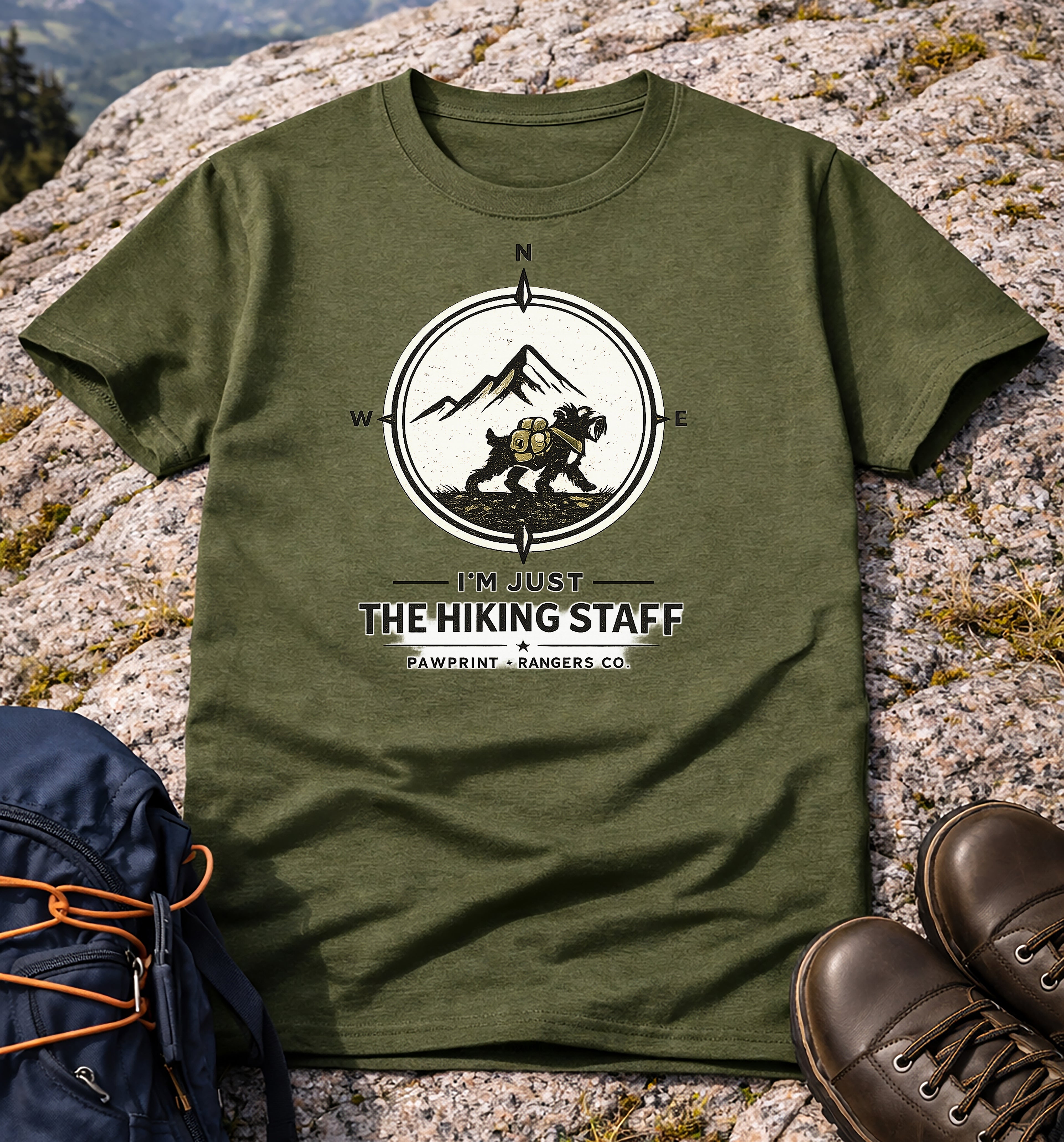 I'm Just The Hiking Staff Pawprint Rangers Co. T-Shirt