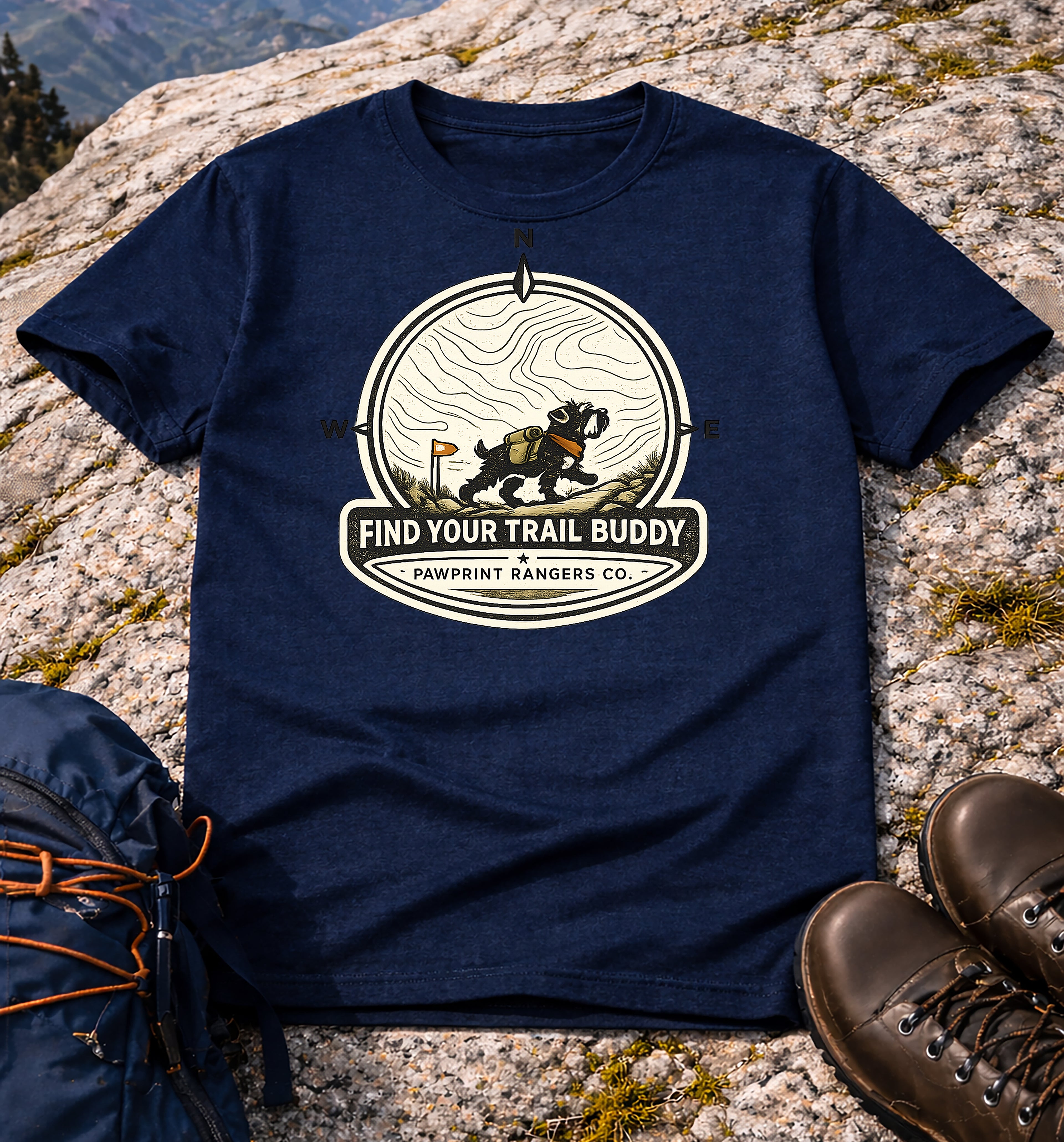 Find Your Trail Buddy Pawprint Rangers Co. T-Shirt