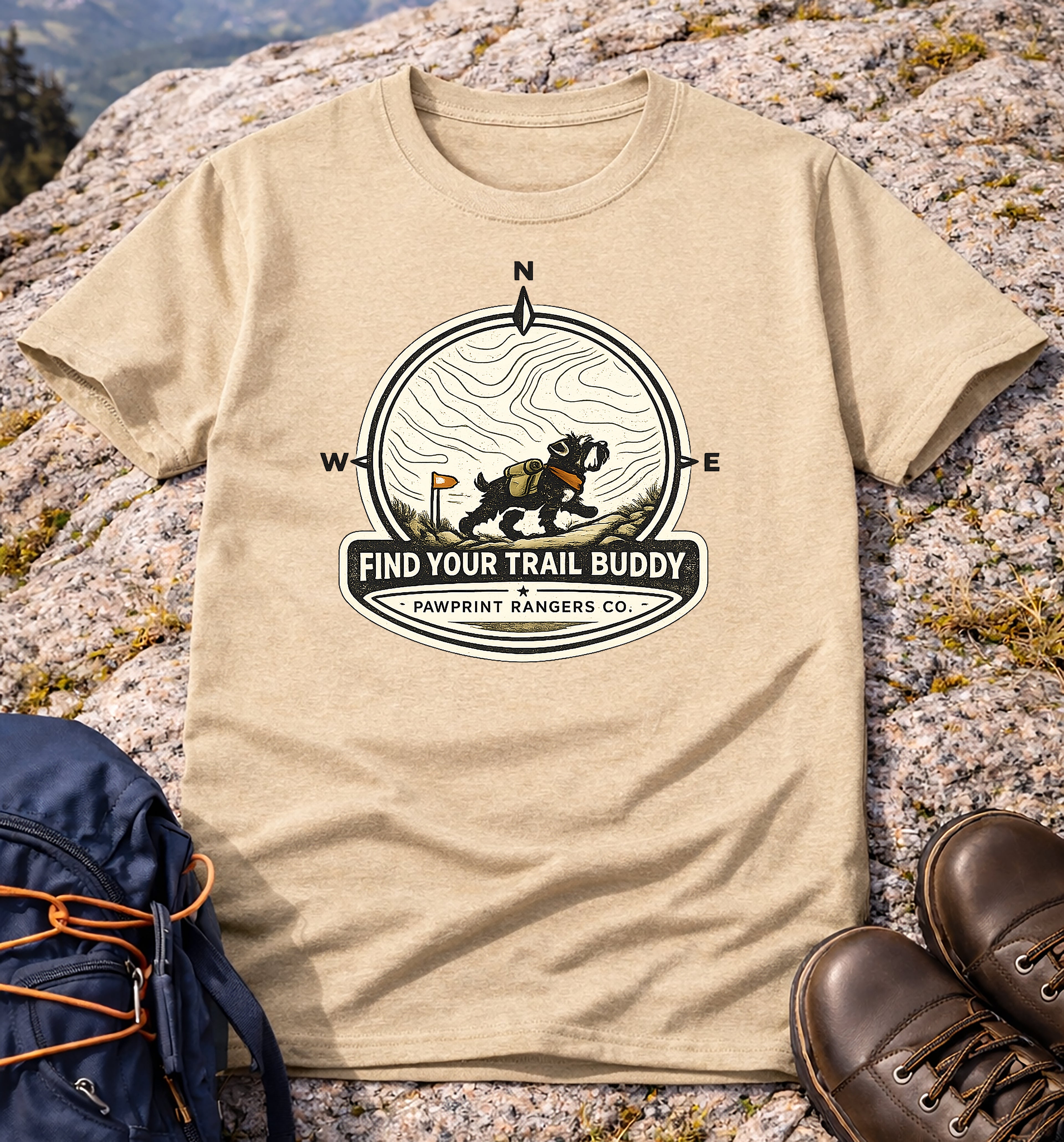 Find Your Trail Buddy Pawprint Rangers Co. T-Shirt
