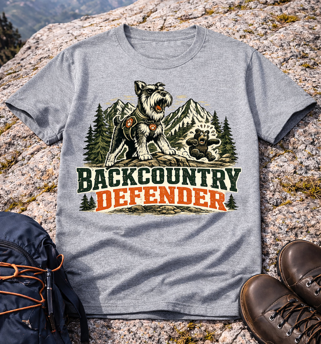 Backcountry Defender Schnauzer Hiking T-Shirt