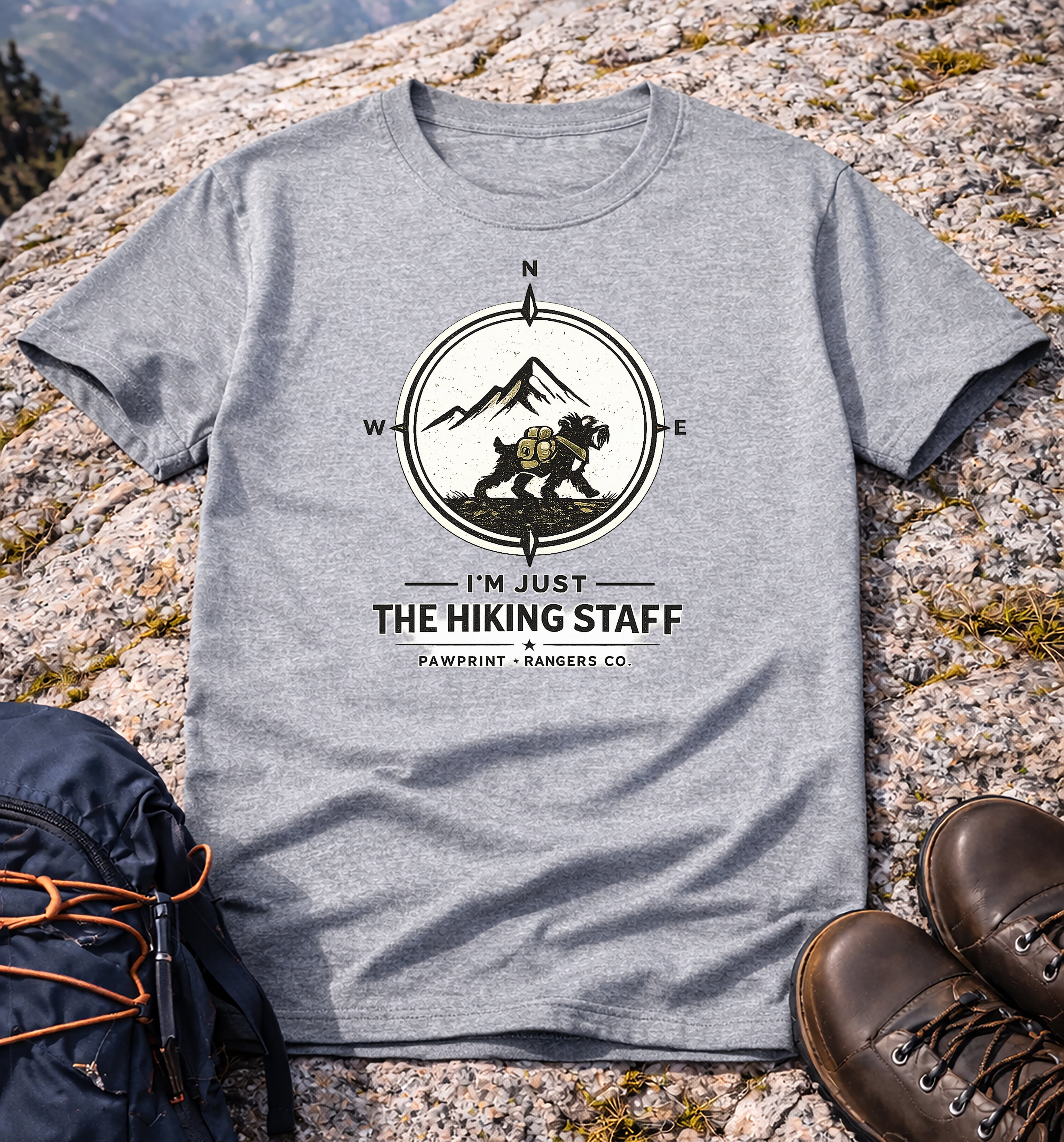I'm Just The Hiking Staff Pawprint Rangers Co. T-Shirt