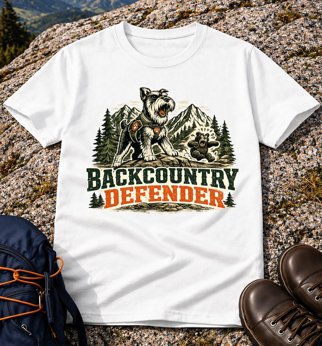Backcountry Defender Schnauzer Hiking T-Shirt